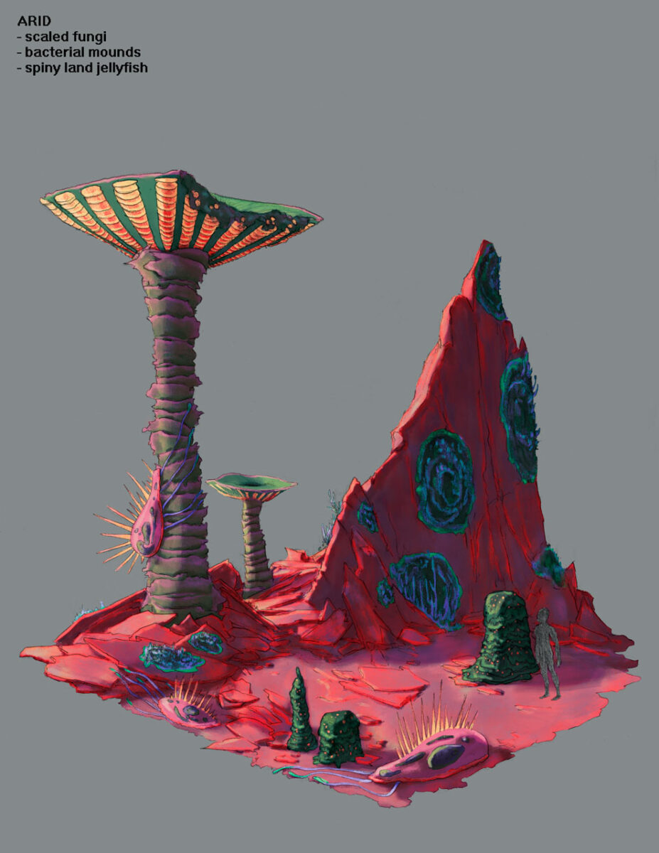 Arid Environment Design Concept Art for Pillar of Fire