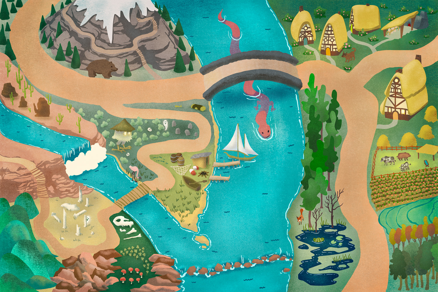 Kid’s Playmap Design – Realm of the River Dragon