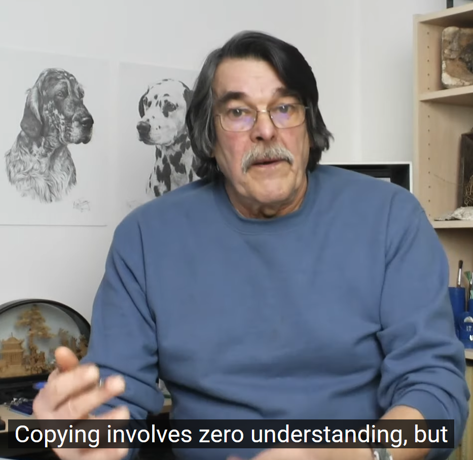 Copying involves zero understanding, but